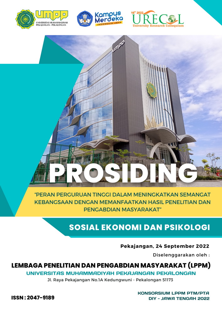 					View Proceeding of The 16th University Research Colloquium 2022: Bidang Sosial Ekonomi dan Psikologi
				