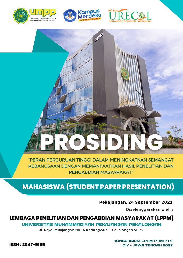 					View Proceeding of The 16th University Research Colloquium 2022: Mahasiswa (Student Paper Presentation)
				